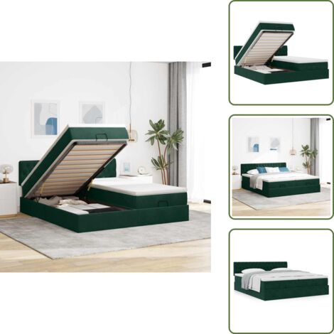 Letto matrimoniale - vidaXL Struttura Letto Pouf con Materassi 180x200 cm Velluto - Letto con testiera