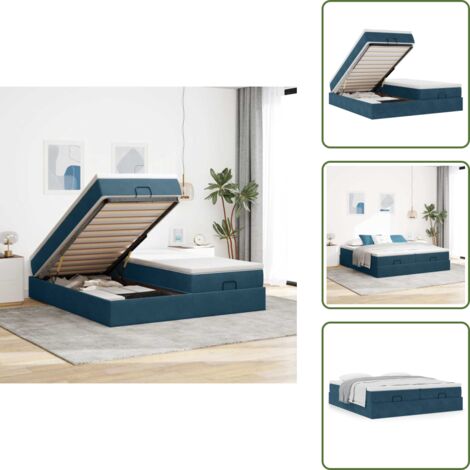 Letto matrimoniale - vidaXL Struttura Letto Pouf con Materassi 180x200 cm Velluto - Materasso morbido