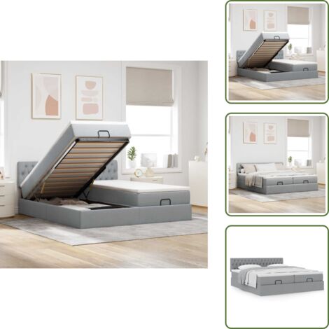 Letto matrimoniale - vidaXL Struttura Letto Pouf con Materassi 200x200 cm in Tessuto - Letto con testiera