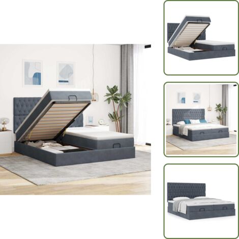 Letto matrimoniale - vidaXL Struttura Letto Pouf con Materassi 200x200 cm Velluto - Coprimaterasso lavabile