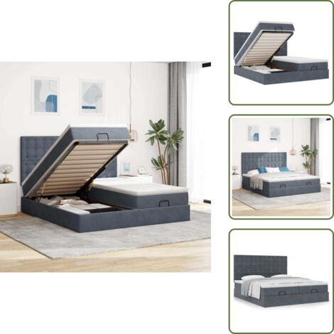 Letto matrimoniale - vidaXL Struttura Letto Pouf con Materassi 200x200 cm Velluto - Coprimaterasso lavabile