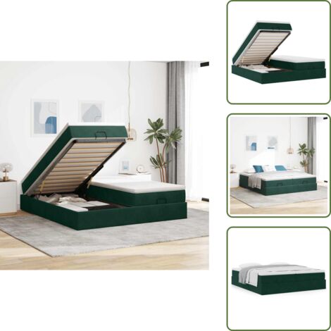 Letto matrimoniale - vidaXL Struttura Letto Pouf con Materassi 200x200 cm Velluto - Materasso con supporto personalizzato