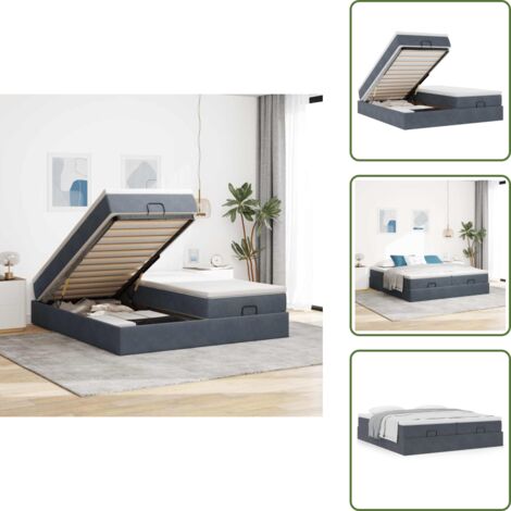 Letto matrimoniale - vidaXL Struttura Letto Pouf con Materassi 200x200 cm Velluto - Materasso morbido