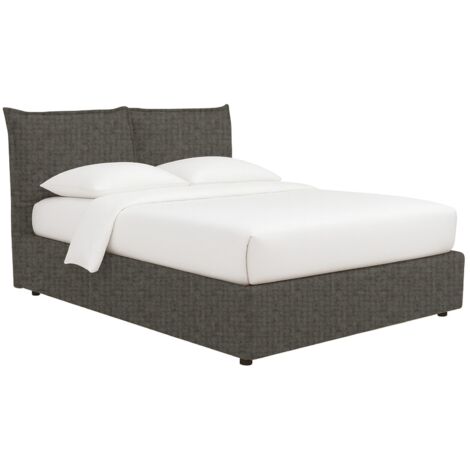 Letto Matrimoniale Wetherby, Sfoderabile, Contenitore Made in Italy, Grigio Tortora