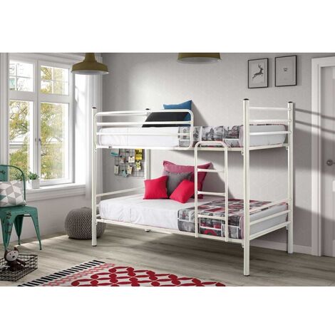 LETTO METALLICO POLAR - Bianco - 80 x 180 - Senza letto aggiuntivo