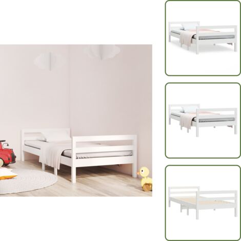 Letto minimalista - vidaXL Giroletto senza Materasso Bianco 90x200 cm Legno Massello Pino - Letto in pino