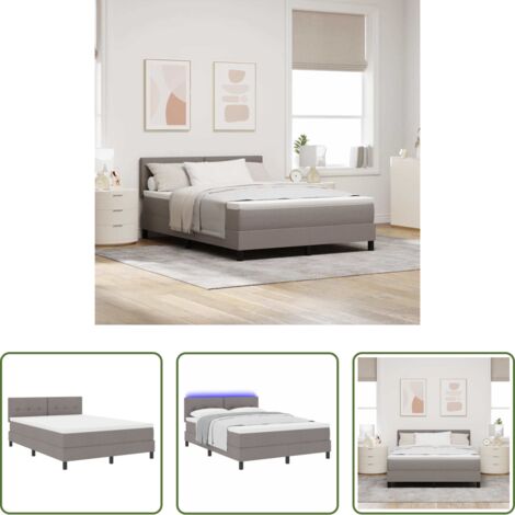 Letto moderno -  Letto a molle con materasso con led Talpa 140 x 200 cm Tessuto