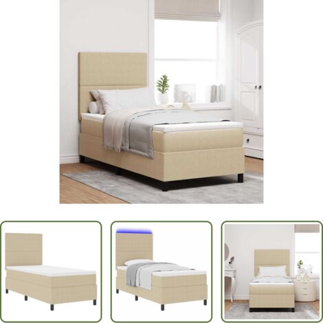 Letto moderno -  Letto a Sorgente LED Grigio chiaro e bianco 80 x 200 cm