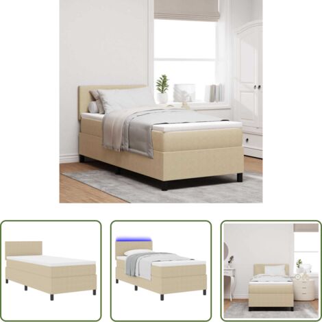 Letto moderno -  Letto a Sorgente LED Grigio chiaro e bianco 80 x 200 cm