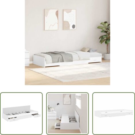 Letto moderno -  Struttura del letto Bianco 75 x 190 cm Legno multistrato