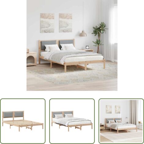 Letto moderno -  Struttura del letto Grigio chiaro 135 x 190 cm Pino massello