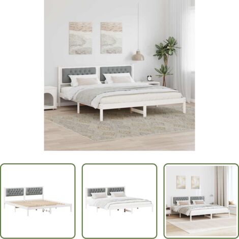 Letto moderno -  Struttura del letto Grigio chiaro 160 x 200 cm Pino massello
