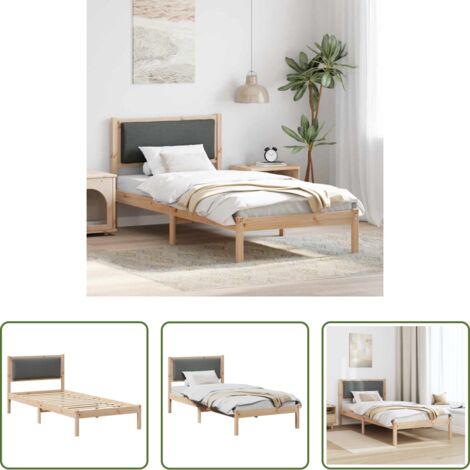 Letto moderno -  Struttura del letto Grigio scuro 90 x 190 cm Pino massello
