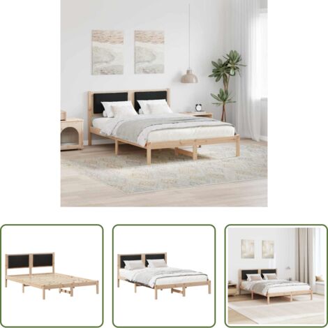 Letto moderno -  Struttura del letto Nero 140 x 190 cm Pino massello