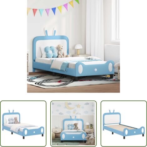 Letto moderno -  Struttura letto bambini con testata Blu 80 x 200 cm PU