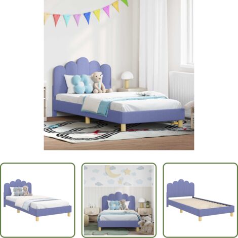 Letto moderno -  Struttura letto bambini con testata Blu jeans 90 x 190 cm