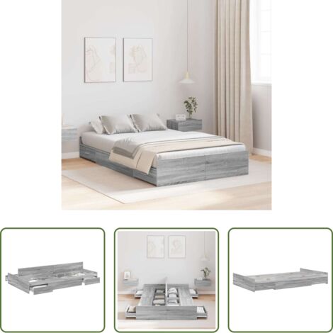 Letto moderno -  Struttura letto con contenitore Grigio Sonoma 120 x 200 cm
