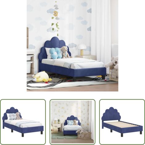 Letto moderno -  Struttura letto per bambini con testata Blu Polizia 70 x 140 cm
