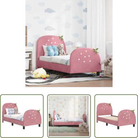 Letto moderno -  Struttura letto per bambini con testata Rosa 70 x 140 cm