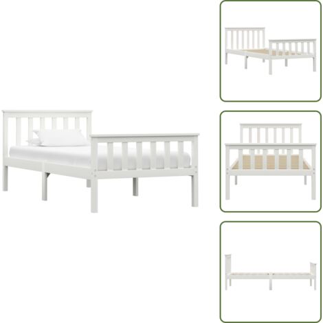 Letto moderno - vidaXL Dormeuse Estraibile senza Materasso Bianca Legno Pino 100x200cm - Letto con doghe