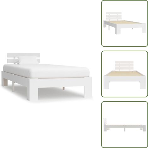 Letto moderno - vidaXL Dormeuse Estraibile senza Materasso Bianca Legno Pino 90x200 cm - Letto in pino
