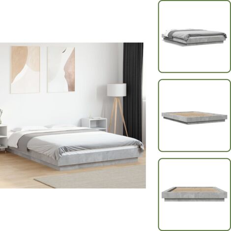 Letto moderno - vidaXL Giroletto Grigio Cemento 120x200 cm in Legno Multistrato - Letto cemento