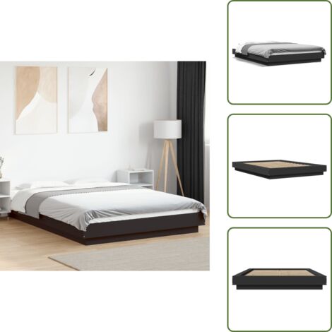 Letto moderno - vidaXL Giroletto Nero 120x190 cm in Legno Multistrato - Letto in compensato