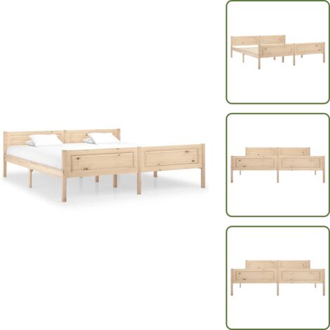 Letto moderno - vidaXL Giroletto senza Materasso 180x200 cm in Legno Massello di Pino - Letto in pino