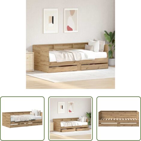 Letto multifunzionale -  Daybed Rovere artigianale 100 x 200 cm Legno multistrato