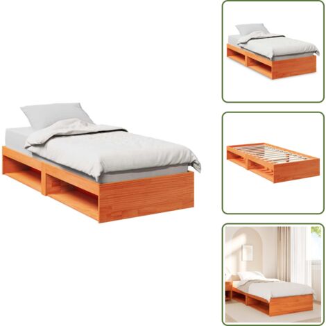 Letto multifunzione - vidaXL Dormeuse senza Materasso Marrone Cera 100x200 cm Legno di Pino - Letto con rete