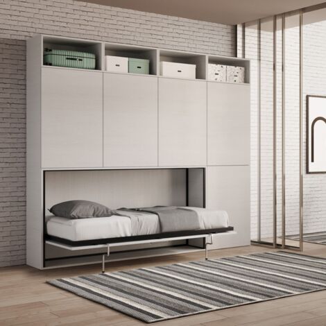 Letto NABOR singolo a scomparsa Bianco Frassino Composizione B