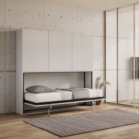 Letto NABOR singolo a scomparsa Bianco Frassino Composizione D