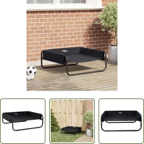 Letto per animali -  Letto per Cani Nero 75 x 75 x 30 cm Acciaio