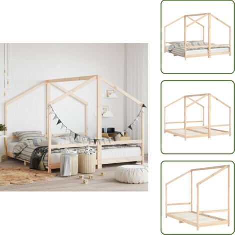Letto per bambini 2x - vidaXL Giroletto per Bambini 2x(90x190) cm in Legno Massello di Pino - Letto bambino
