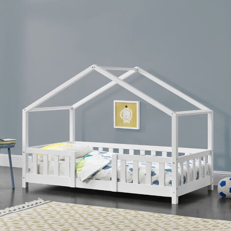 Letto casetta per bambini NeedSleep, letto montessori a forma di casetta, 70x140 80x160 90x180, letto capanna con barriera anticaduta