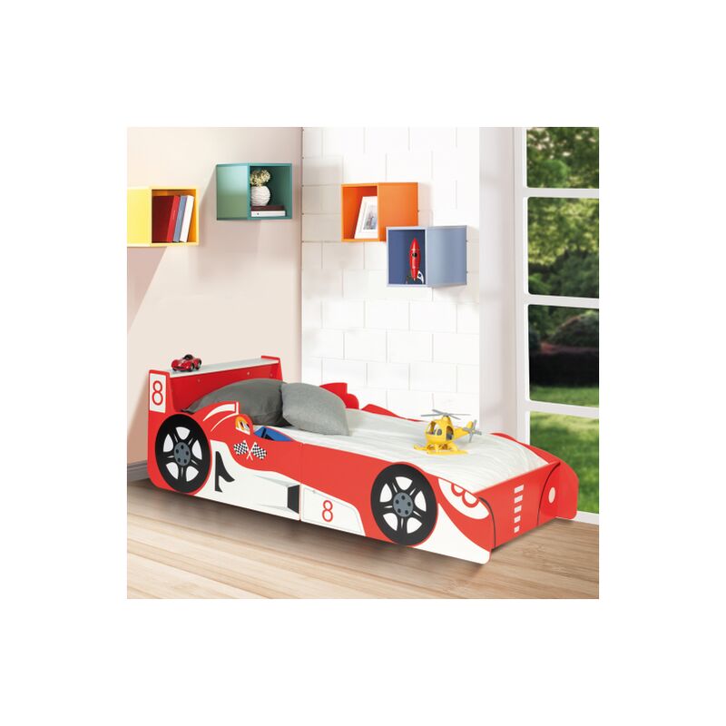 Letto per bambini formula 1 rosso 70x140 cm teddi