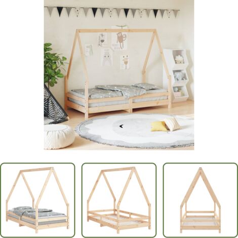 Letto per bambini -  Giroletto per Bambini 80x160 cm in Legno Massello di Pino