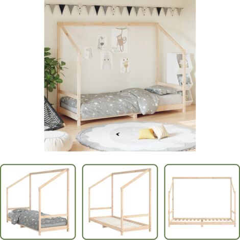 Letto per bambini -  Giroletto per Bambini 80x200 cm in Legno Massello di Pino