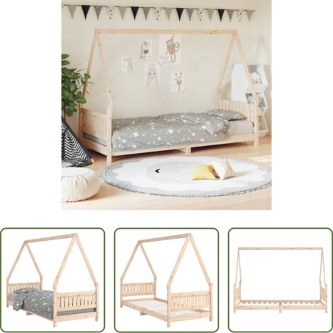 Letto per bambini -  Giroletto per Bambini 80x200 cm in Legno Massello di Pino