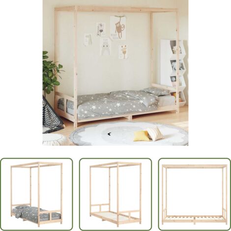 Letto per bambini -  Giroletto per Bambini 80x200 cm in Legno Massello di Pino