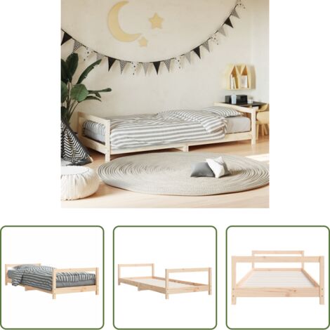 Letto per bambini -  Giroletto per Bambini 80x200 cm in Legno Massello di Pino