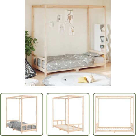 Letto per bambini -  Giroletto per Bambini 90x190 cm in Legno Massello di Pino