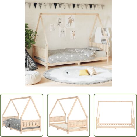 Letto per bambini -  Giroletto per Bambini 90x190 cm in Legno Massello di Pino