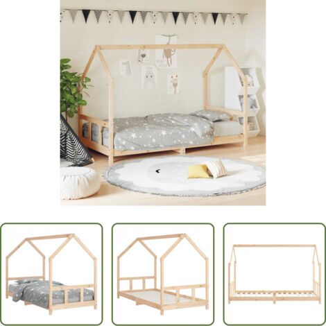 Letto per bambini -  Giroletto per Bambini 90x200 cm in Legno Massello di Pino