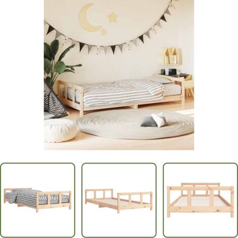 Letto per bambini -  Giroletto per Bambini 90x200 cm in Legno Massello di Pino