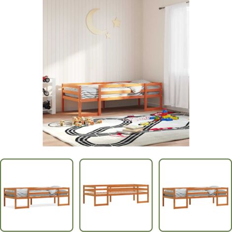 Letto per bambini -  Giroletto per Bambini Marrone Cera 90x200cm Legno Massello Pino