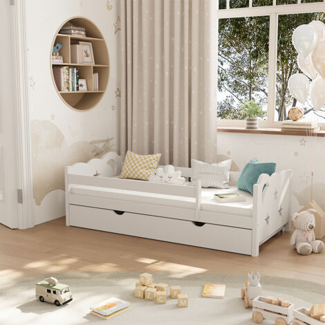 LIVINITY Letto per bambini Jessica, Bianco, 80x160 cm con cassetto e materasso, Vitalispa
