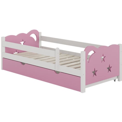 LIVINITY Letto per bambini Jessica, rosa, 80x160 cm con cassetto, senza materasso, Vitalispa