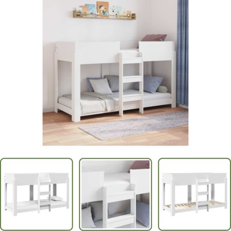 Letto per Bambini -  Letto a Castello per Bambini Bianco 75 x 190 cm