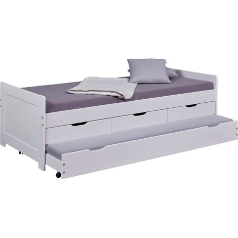 LETTO PER BAMBINI RAGAZZI 90X200 DESERT RAIN 3+1 CASSETTI cm98x63x205 BIANCO